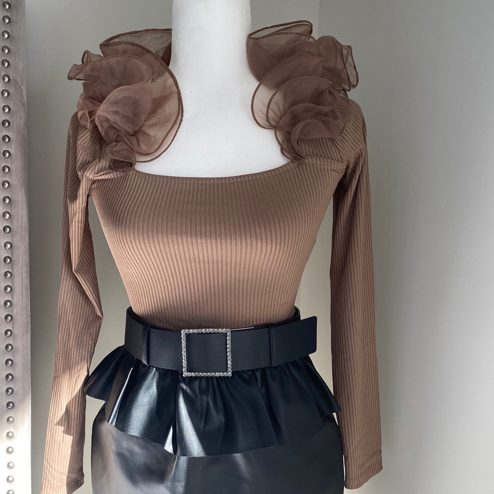 Zara Ruffle Organza Top NWT - Picture 7 of 10